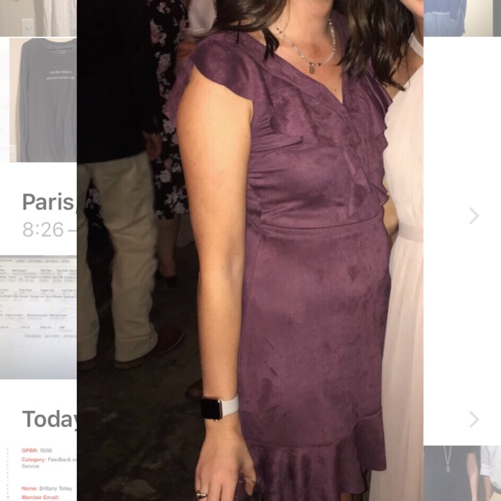 She + Sky Deep Purple Suede Dress